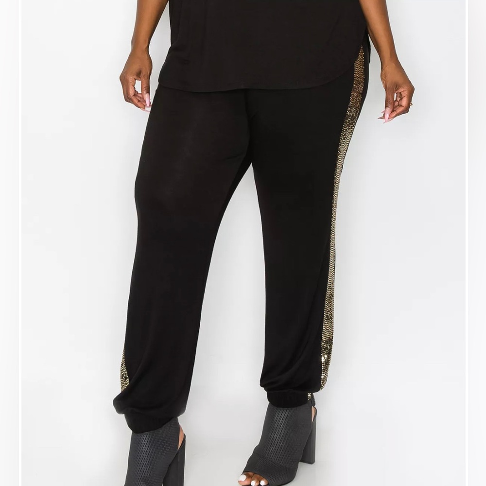 Coin 1804 Los Angeles Collection 3X Jogger with Sequins on sides GORGEOUS❤️❤️